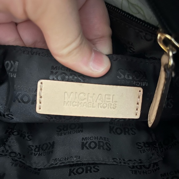 Michael Kors Glossy Black Tote with Tan Handles - Picture 4 of 6